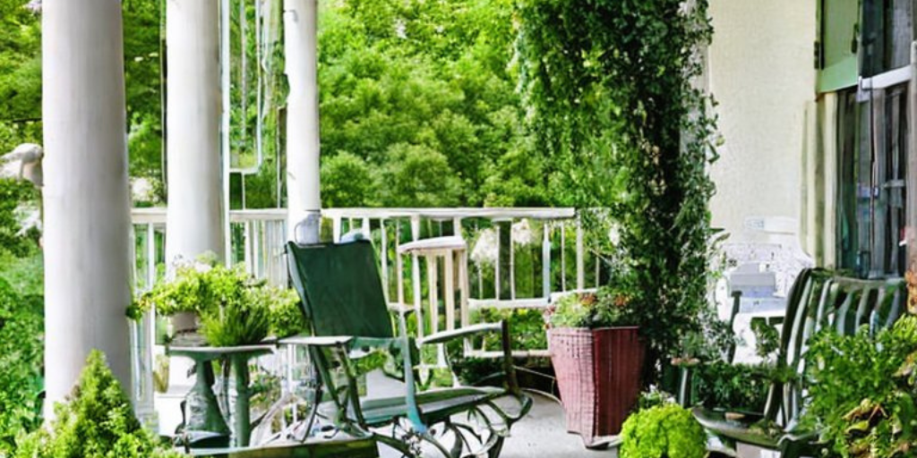 how to design porch designs with greenery
