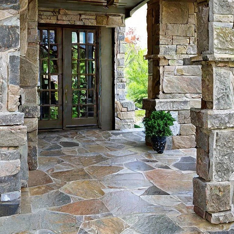 How to protect and maintain a natural stone porch flooring for a rustic look