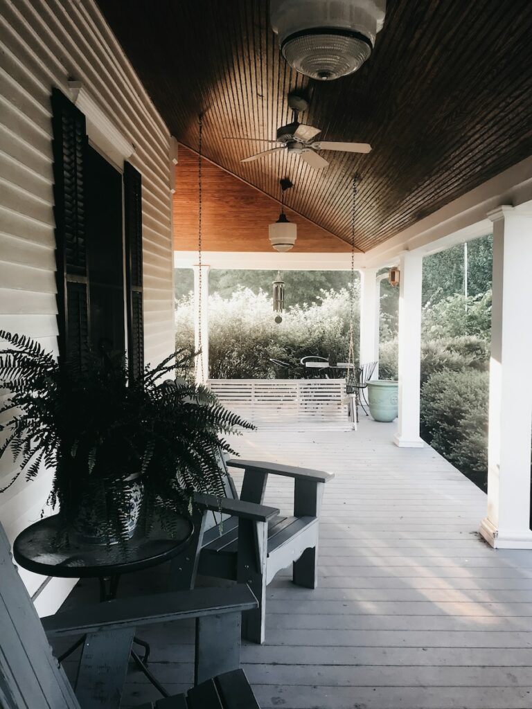 How to make a long narrow porch look wider