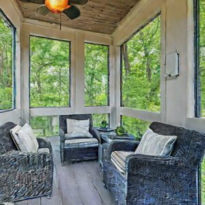 how to decorate a screened-in porch